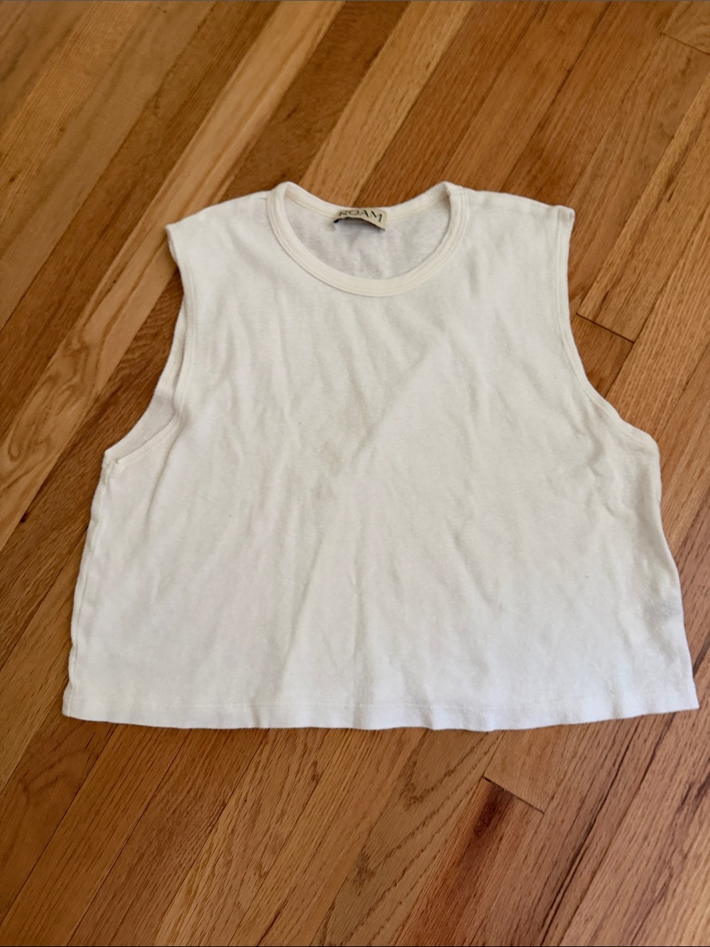 ROAM White Cropped Rib Tank